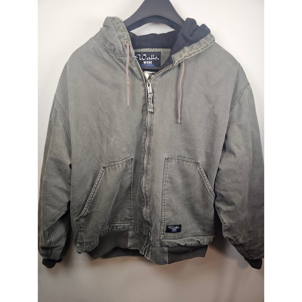 Walls Workwear Mens 2XL Duck Canvas Hooded Jacket Faded Olive W35070WHOD